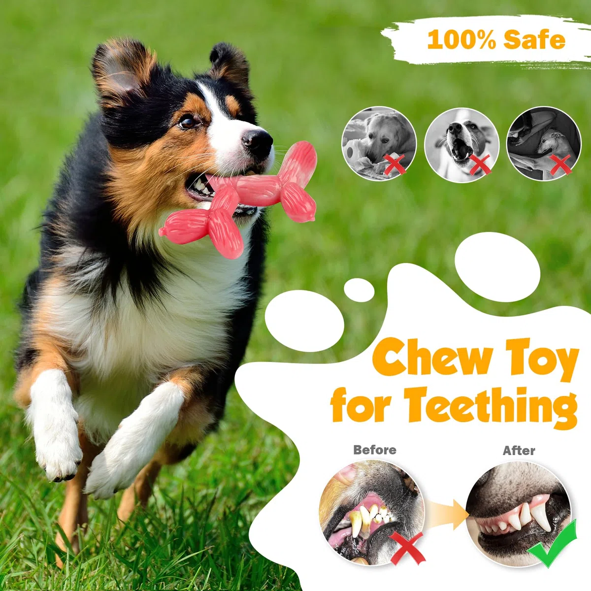Juguetes para perros, paquete de 3 juguetes indestructibles para masticadores agresivos, nailon resistente y duradero, sabor a leche de tocino real, juguetes masticables para perros de raza