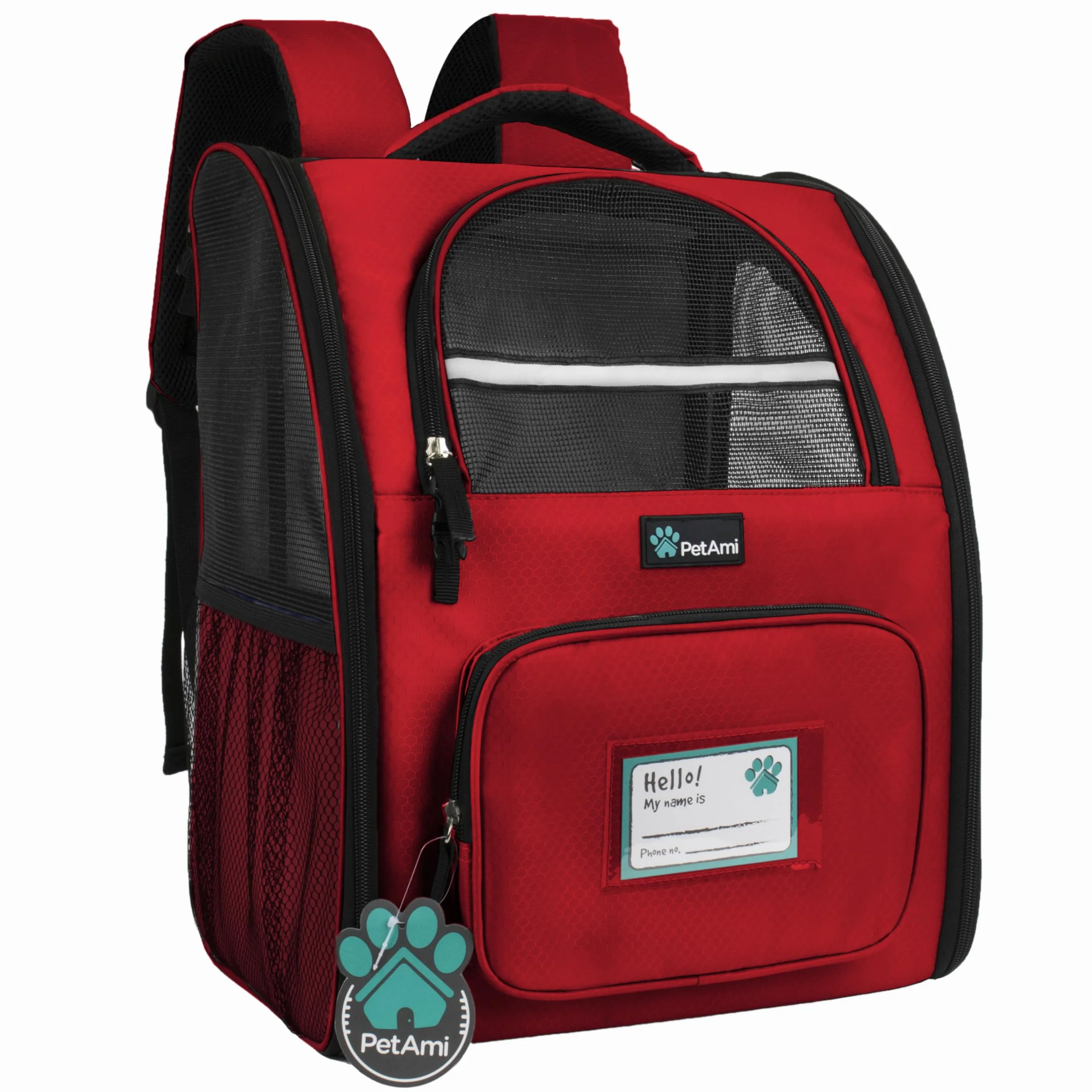 PetAmi Mochila transportadora para perros pequeños y grandes, mascotas, cachorros, mochila de senderismo ventilada para mascotas, bolsa de viaje, mochila para gatos aprobada por aerolíneas, soporte de