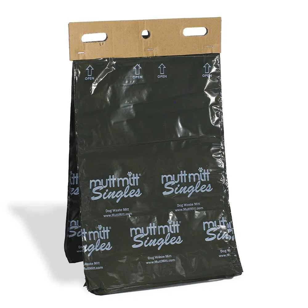Mutt Mitt® Bolsas individuales para residuos de perros, 2.000 bolsas perfectas para 3 estaciones de residuos de perros, bolsa gruesa de una sola capa con un refuerzo inferior, para una recogida más