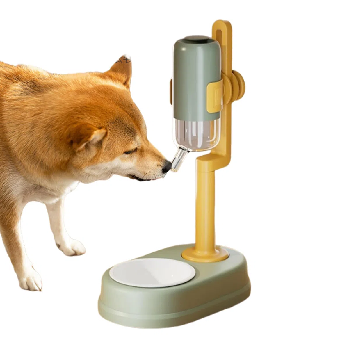 Bebedero para Mascotas Bebedero Elevado con Dispensador de Flujo Lento | 750ml Dispensador De Agua En Cuenco Para Mascotas De Pie Con Altura Ajustable Para Animales Pequeños, Hámster, Ardilla,