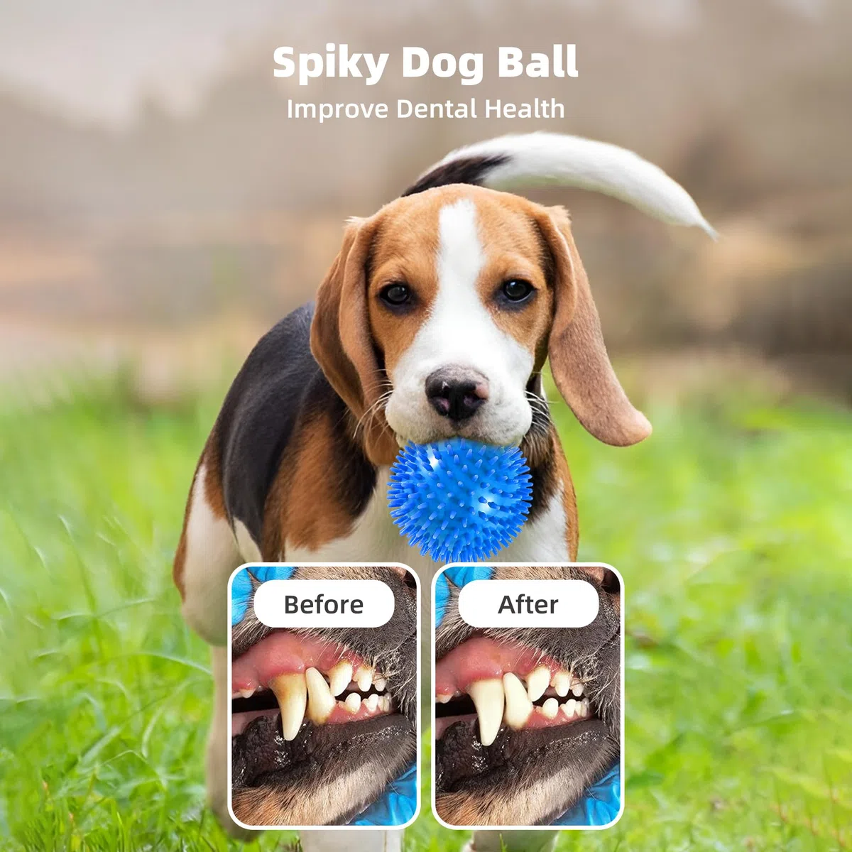 Paquete de 4 bolas chirriantes de 4.5 pulgadas para perros grandes y medianos, bolas de juguete para perros con puntas para masticadores agresivos