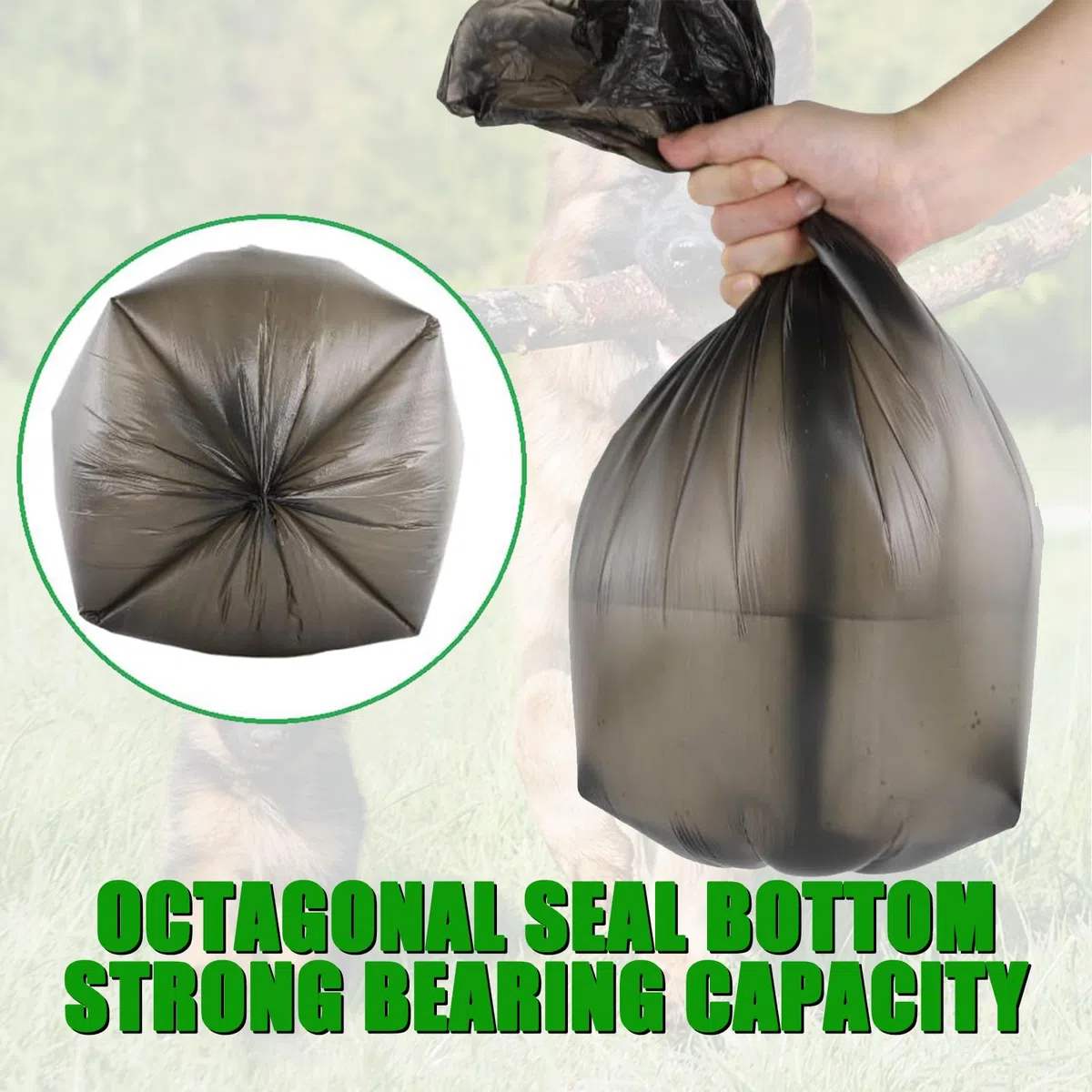 FUSBUNTY Bolsa para excrementos de perro, 100 bolsas de basura para perros de 19.7 x 17.7 pulgadas para FUSBUNTY Pooper Scooper giratorio y juego de rastrillo