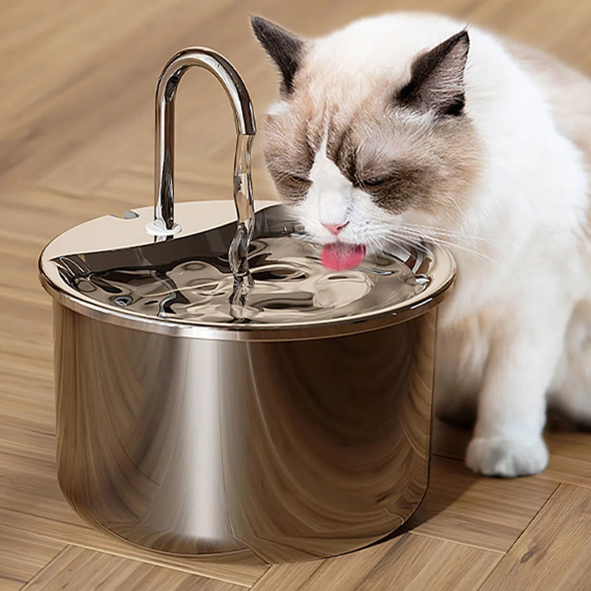 Cryfokt Fuente de Agua para Gatos de Acero Inoxidable 304, Filtración Inteligente para Perros y Gatos, Gran Capacidad, 108oz