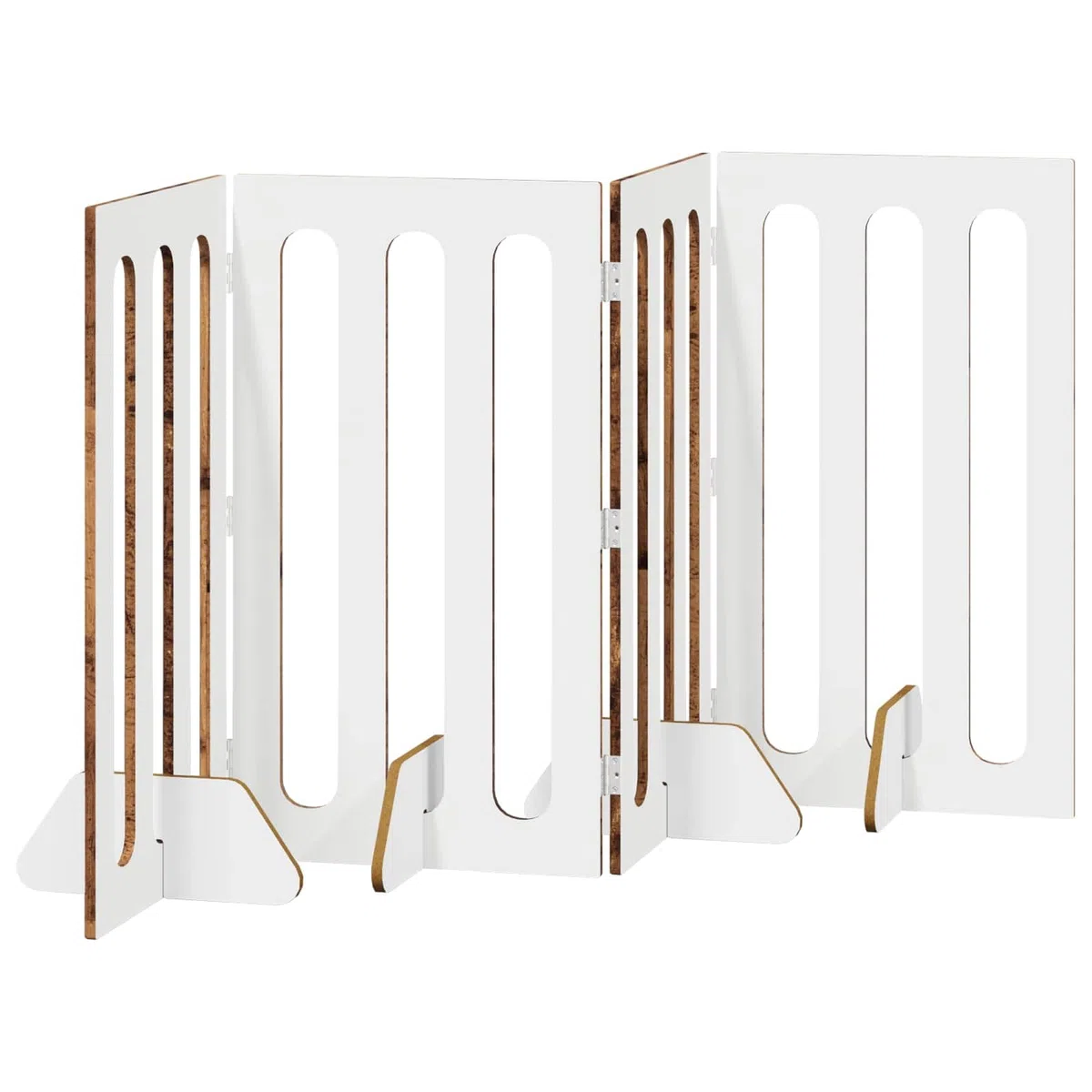Valla plegable para mascotas, 4 unidades, madera de roble, 201 x 38 x 90 cm, borde interior flexible para perros, cachorros, protección y seguridad, fácil de montar, plegable, adecuado para