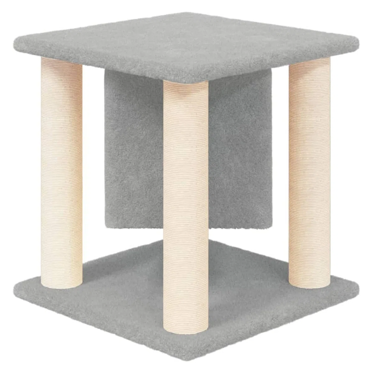 ZEYUAN Rascador para Gatos con Postes de sisal, Rascador Gato, Arbol Rascador para Gatos, Gatos Accesorios, Torre Gatos, Arranhador para Gatos, Casa para Gatos, Gris Claro 37 cm