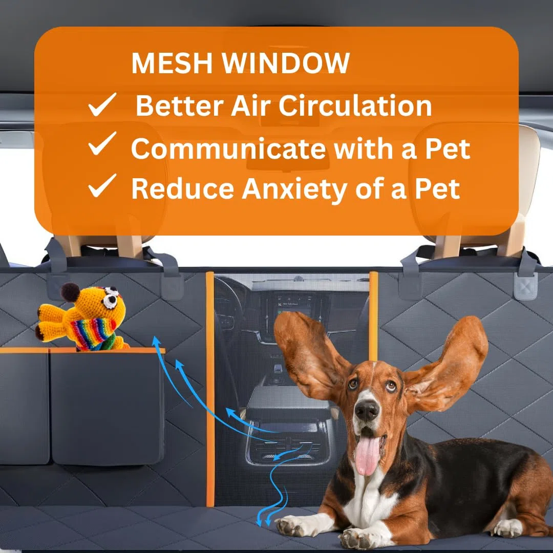 Funda de asiento de coche para perro, hamaca de 54 x 58 pulgadas, impermeable, accesorios para asiento trasero para coche, sedán y SUV, tela Oxford 600D, respaldo antideslizante, a prueba de arañazos,
