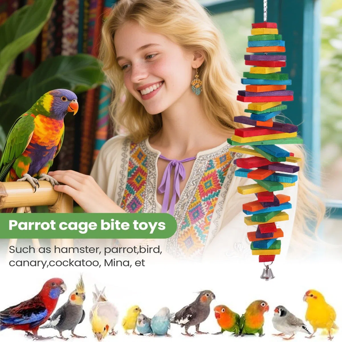 Juguetes para Aves y Accesorios Accesorios para Aves con Campana | Juguetes de Forrajeo para Pájaros con Campana Para Agapornis Cacatúa Ninfa Guacamayo Mirlo Y Otras Aves De Familia