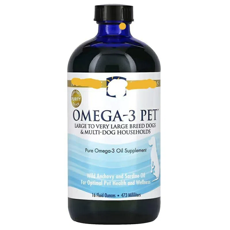 Aceite de pescado Omega-3 para mascotas para gatos y perros pequeños, 60 ml, sin OMG, sin soja, sin gluten, 473 ml