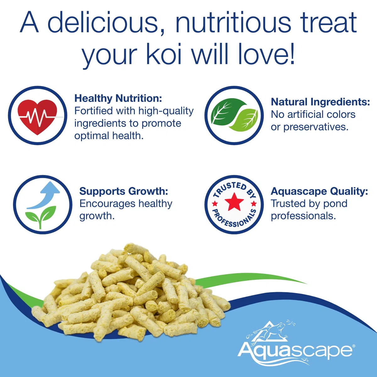 Aquascape Koi Krunchies - Comida para Peces, Alimentos para Manos, Flotante, sabores cítricos Naturales, Vitamina C, 14,1 onzas 81000