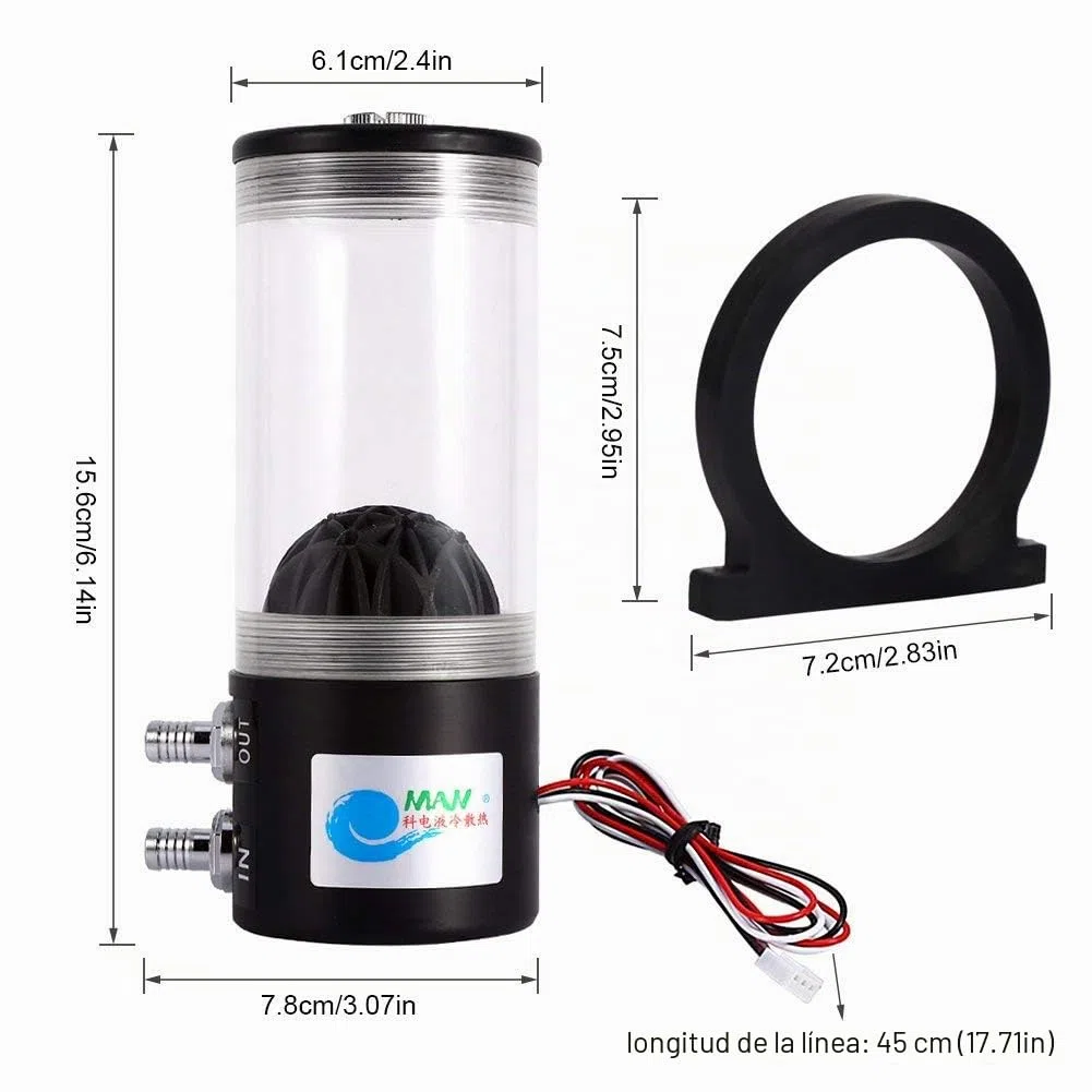 Bomba de agua de acuario, refrigeración, CO2, intercambiador de calor, 500 L/H, 10 W, DC12 V, de Yosoo