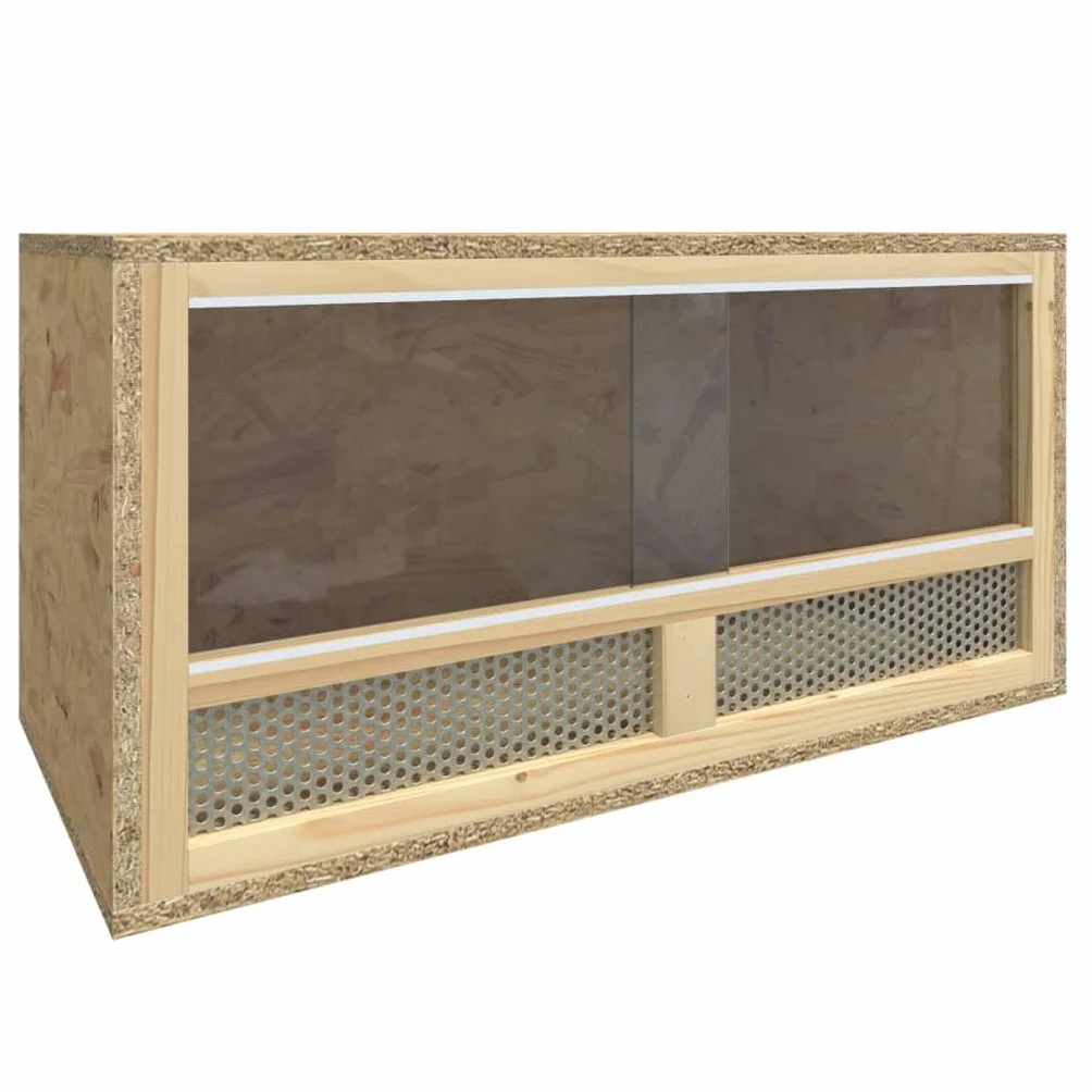AUVYI Terrario 60 x 30 x 30 cm de Madera y Vidrio para Hámster, Tortugas, Serpientes y Otros Reptiles y Anfibios - Con Accesorios