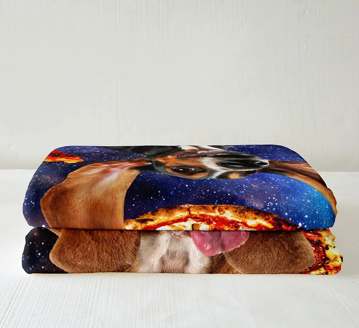 Manta de perro para niños, linda 3D para cachorros, pizza, cálida manta difusa, para cama, sofá, galaxia, divertida, para mascotas, perros de forro polar, manta de franela transpirable 3D animal King