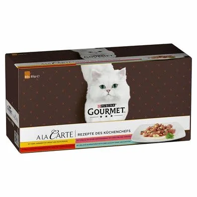 Purina Gourmet A la Carte Comida húmeda para Gatos, Surtido Variado, 12 Unidades (4 Bolsas de 85 g)