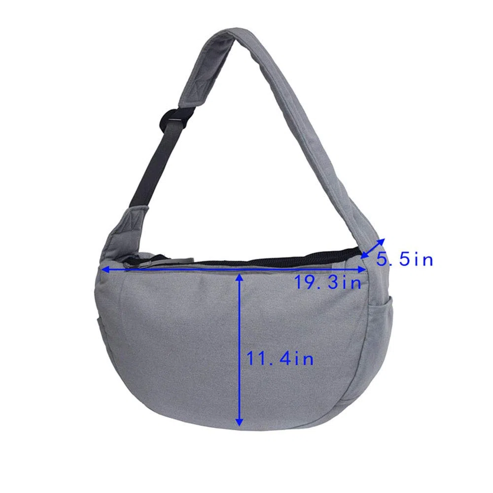 Namvo Bolsa de Transporte para Mascotas, Bolsa Frontal de Lona con Correa Acolchada Ajustable para Perros y Gatos (Gris)