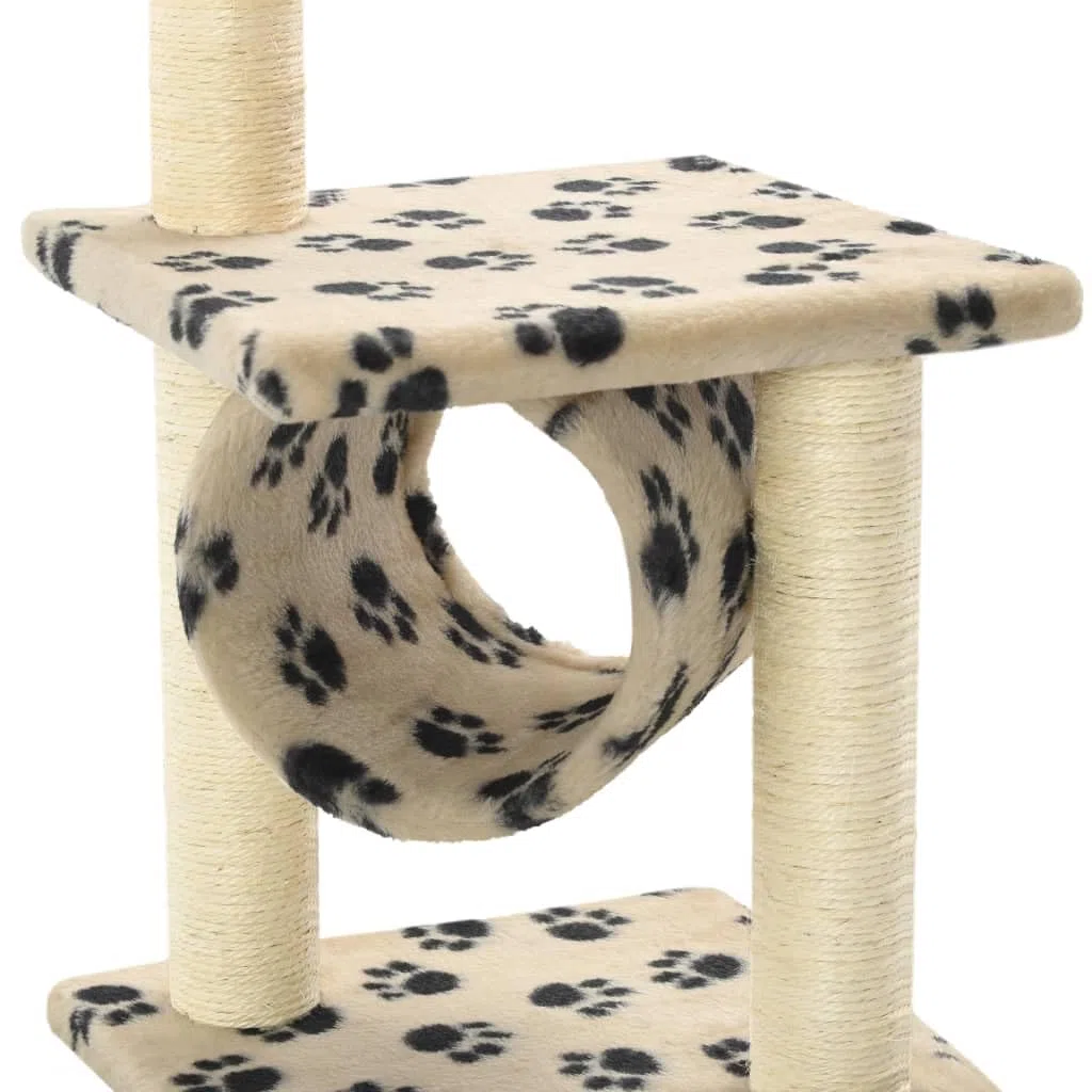 Rascador de sisal con diseño de patas de 65 cm, color beige