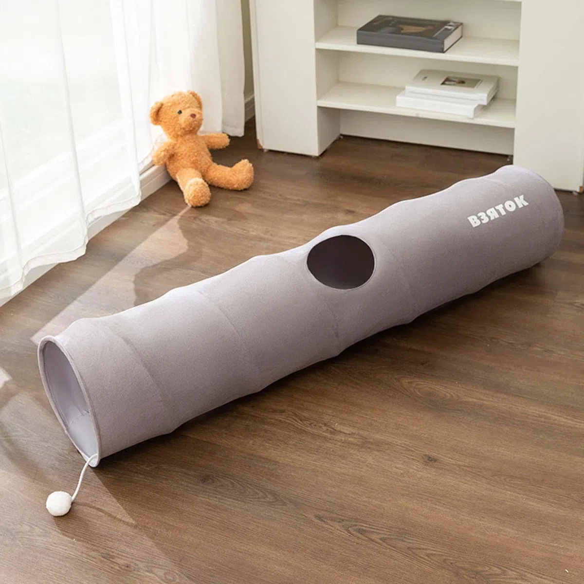 para Gatos, Juguete para Mascotas, Resistente a Los Arañazos, Plegable, Interactivo, con Pelota, para Hurones Y Animales Pequeños, Ideal, Gris