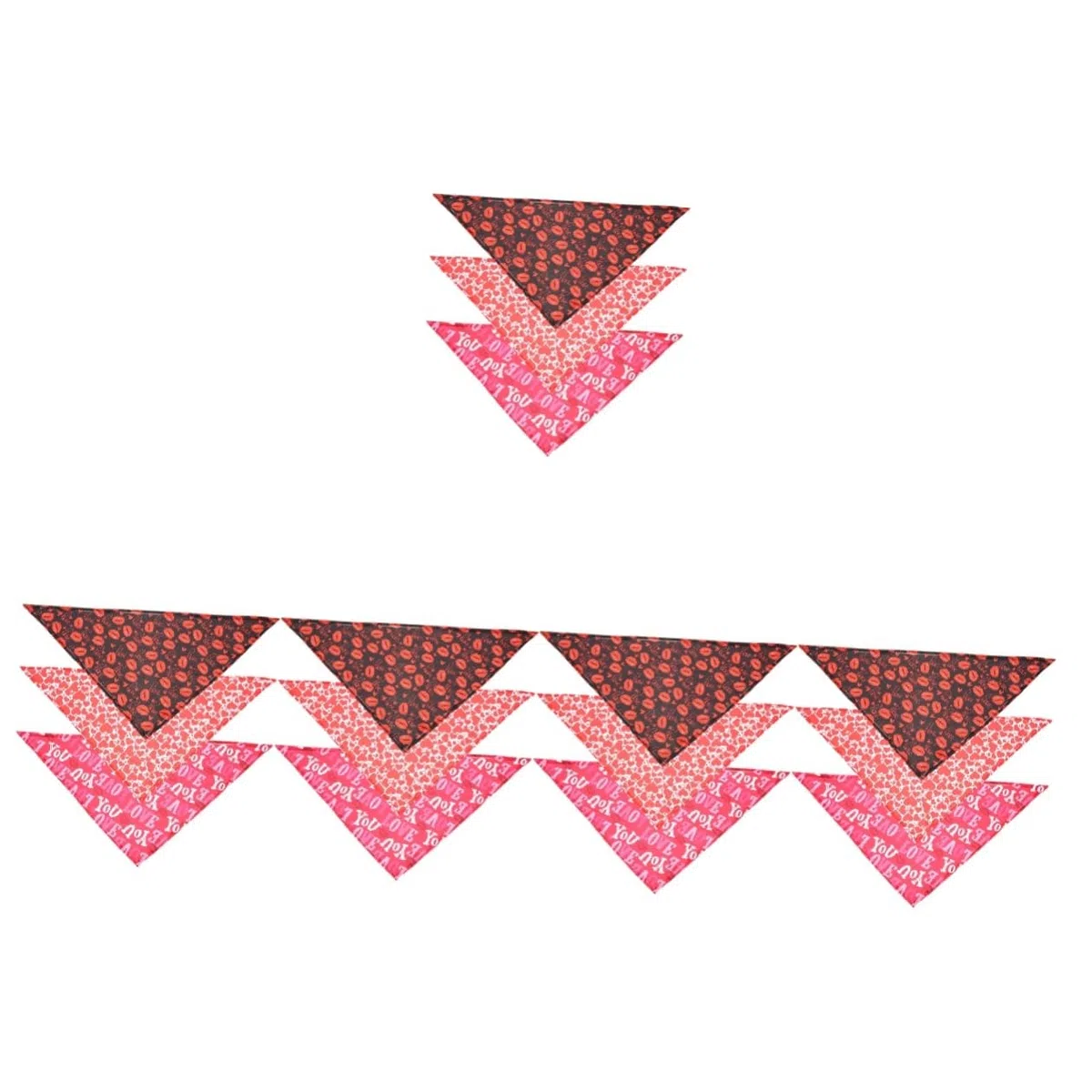 ABOOFAN 5 Juegos De Pañuelos Triangulares para Perro Disfraces De San Valentín Baberos para Mascotas (3 Unidades X 5)