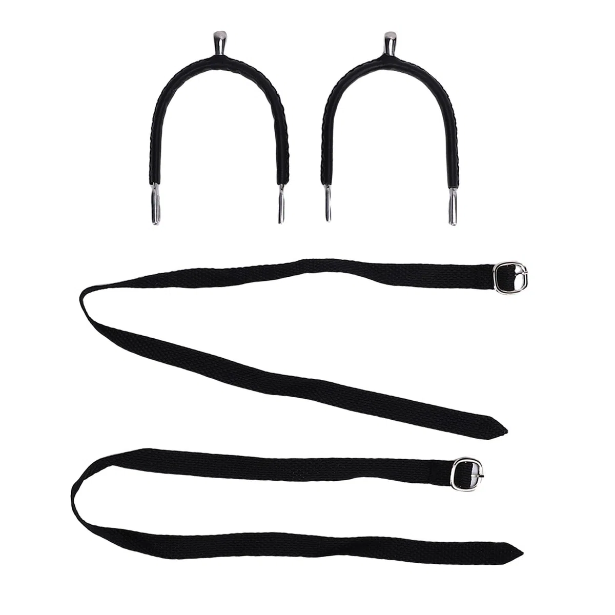 Jiawu Espuelas de Caballo, Espuelas de Acero Inoxidable y Cuero Hechas a Mano para Entrenamiento y Protección Ecuestre, Equipo de Entrenamiento de Equitación con Correas Ajustables Diseño de Cabeza