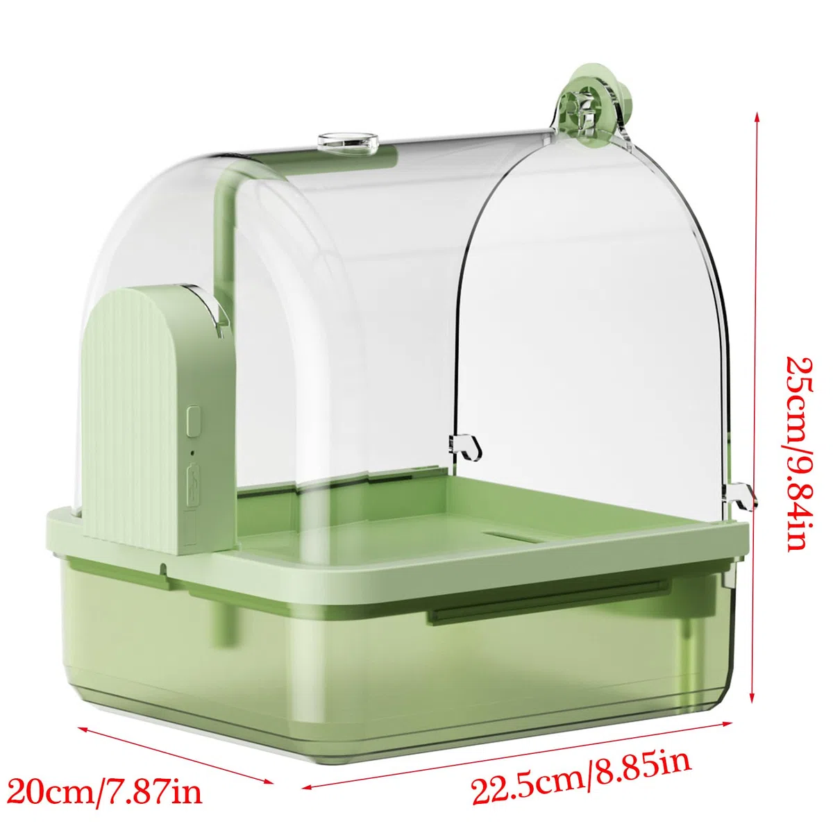 Bañera grande transparente para pájaros, bañeras desmontables para uso en jaulas, baño higiénico para mascotas