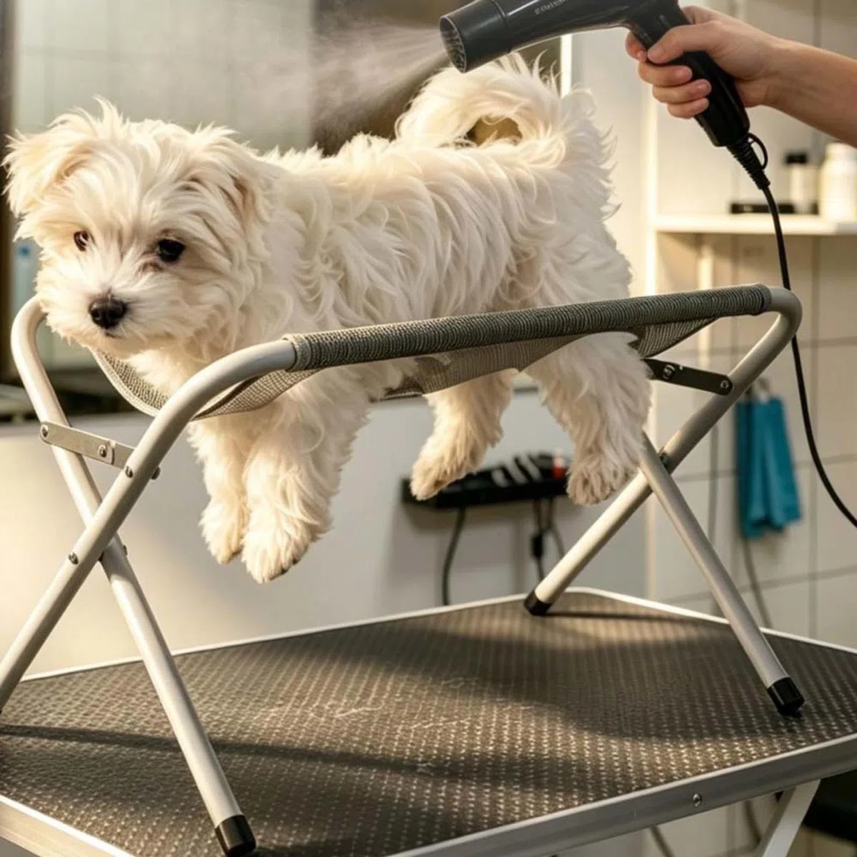 Silla para Bañar Perro Tela De Secado Rápido Cama Plegable 2 En 1 para El Aseo De Mascotas Estructura Sólida Soporte para BañO De Perros Recorte Diario De Uñas,Baños,Pink