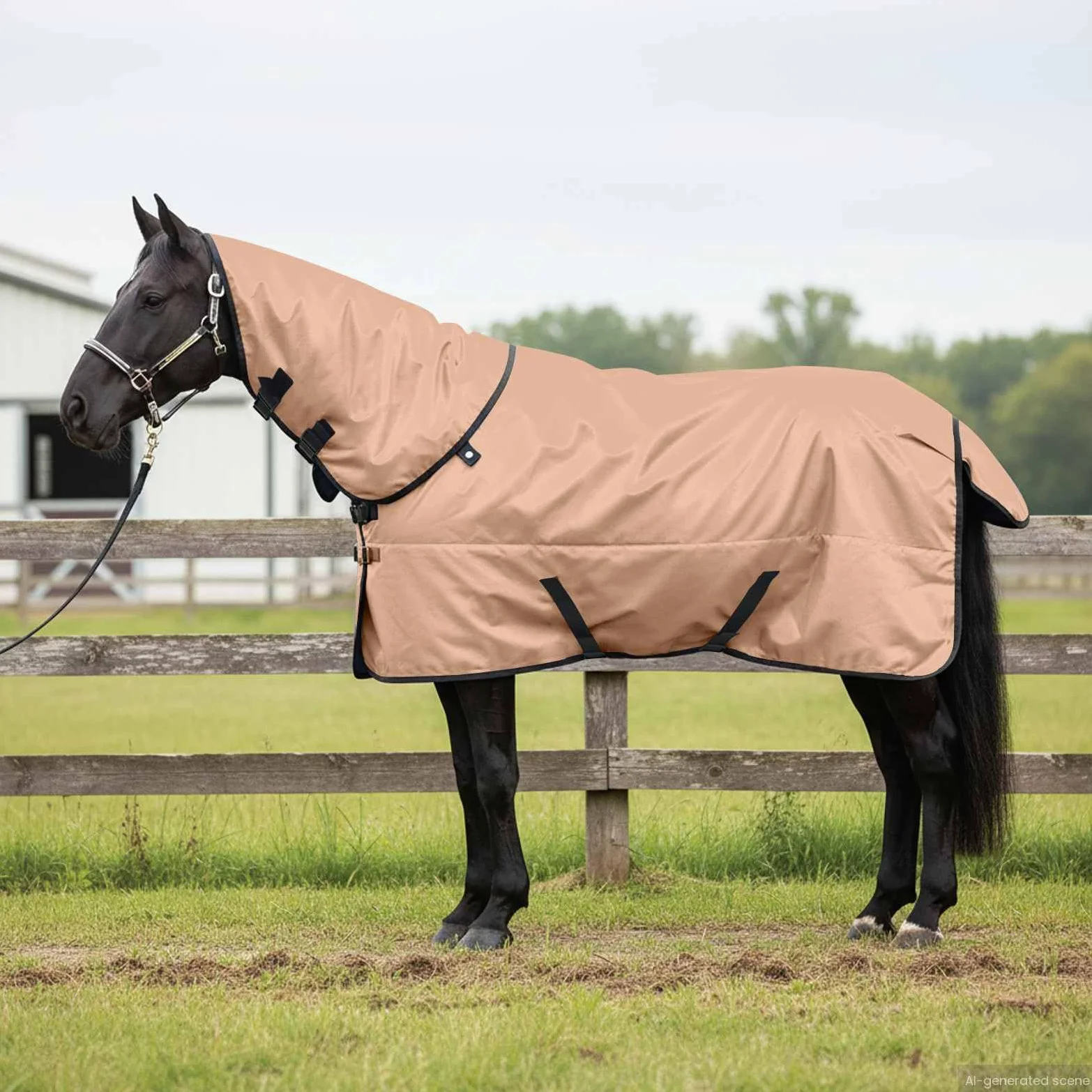Genérico Manta para Caballo Capuchino 85 cm Poliéster,Deportes,Actividades al Aire Libre,Equitación,Cuidado de Caballos,Mantas y para Caballos,Canela,42013178