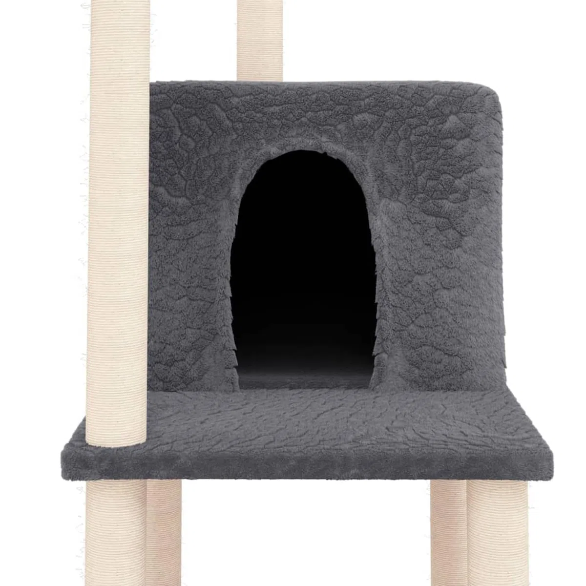 ShGaxin Rascador para Gatos con Postes de sisal, Rascador Gato, Arbol Rascador para Gatos, Gatos Accesorios, Torre Gatos, Arranhador para Gatos, Casa para Gatos, Gris Oscuro 144,5 cm