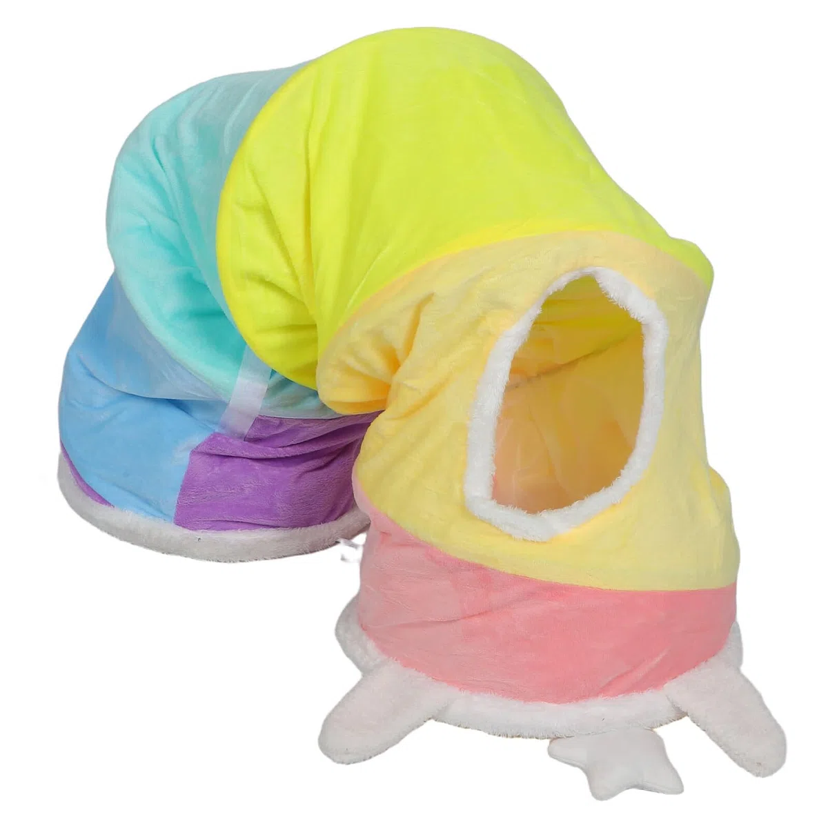 Túnel para Gatos Plegable con Papel Arrugado y Múltiples Resistente y Duradero para Ejercicio Gatitos y Pequeños Animales Interiores
