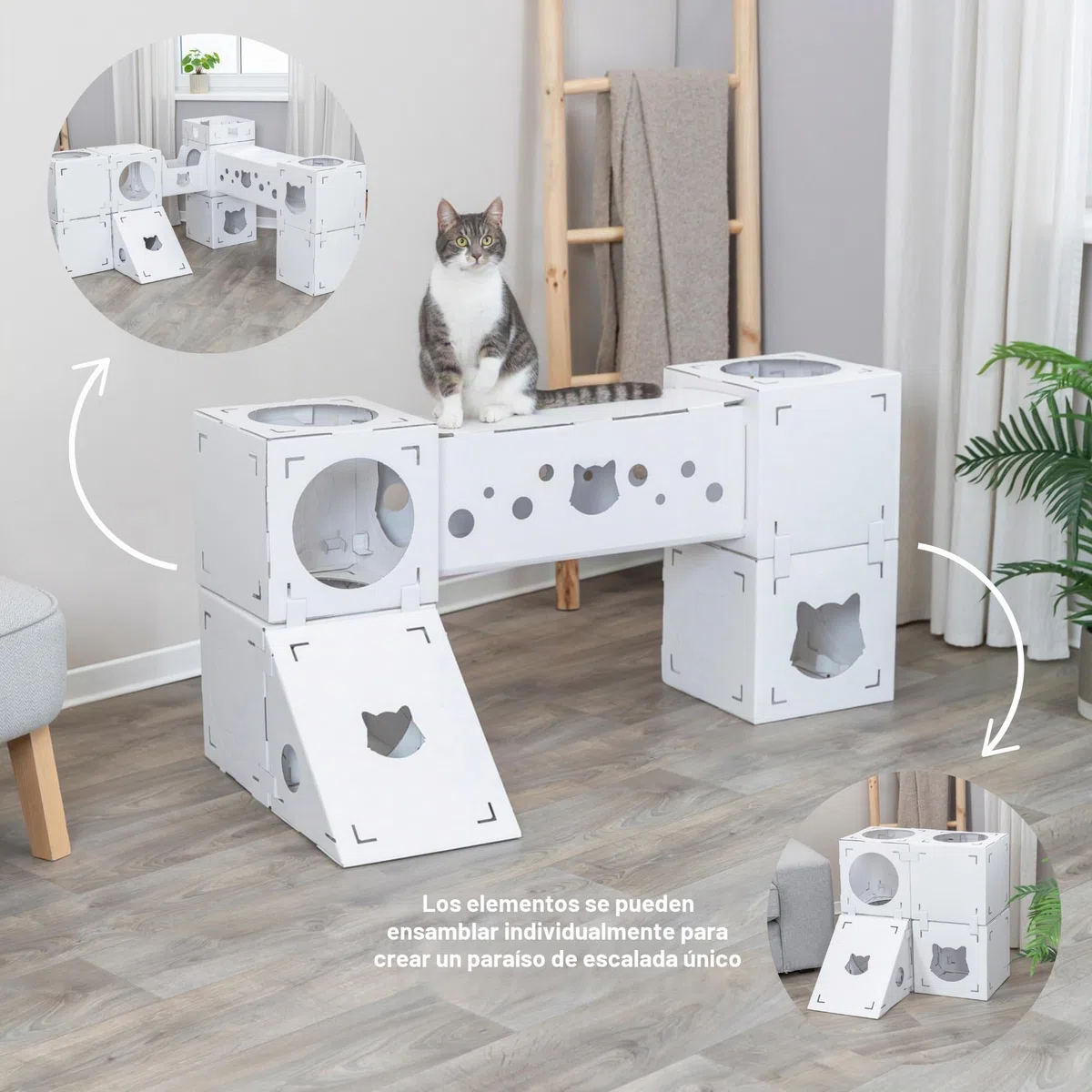 TRIXIE Finca Felice Modular Cardboard Cat Condo, Indoor Cat Play Tower, Corrugated Cat House, Cat Hideou