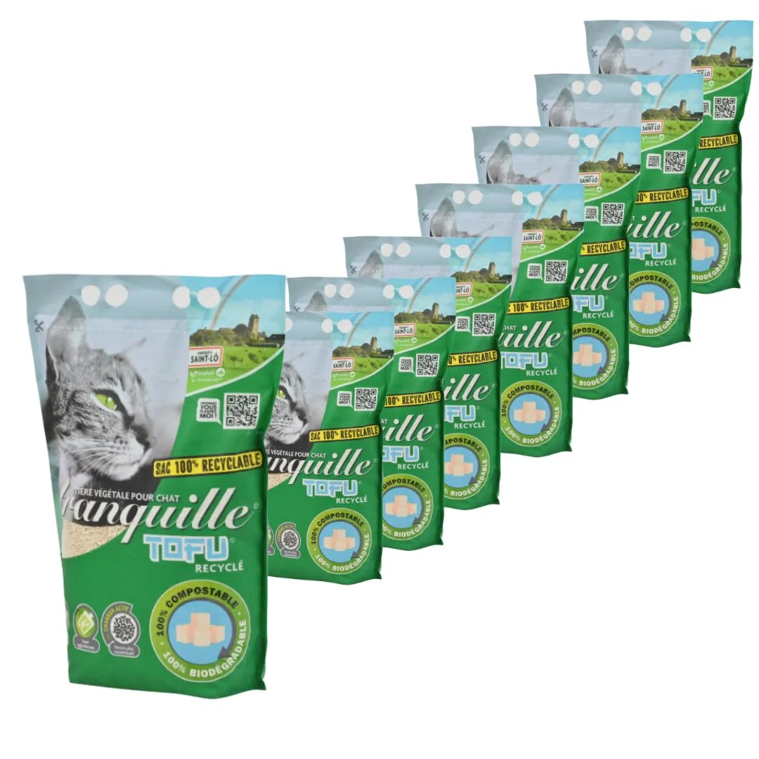 Tranquille – Litera aglomerante Tofu reciclada 4 litros – Juego de 8