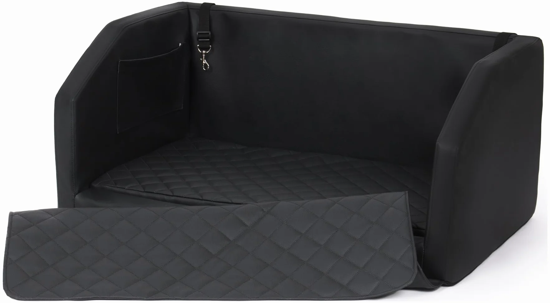 Velinda Transportín Cama de Coche para Perros Maletero colchón 90x55 cm (Color: Negro)