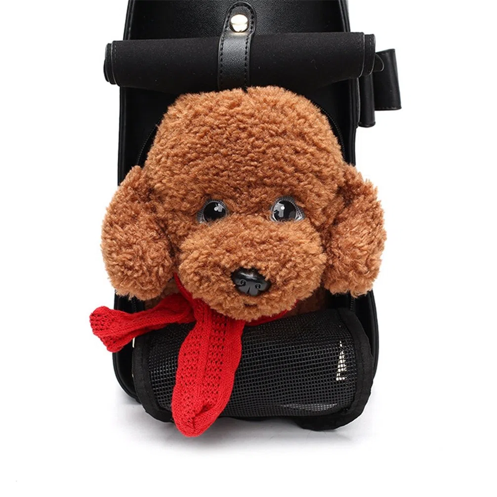 Carrier - Bolso de mano de piel sintética para mascotas, bolsa de viaje de malla para perro, gatito, cachorro