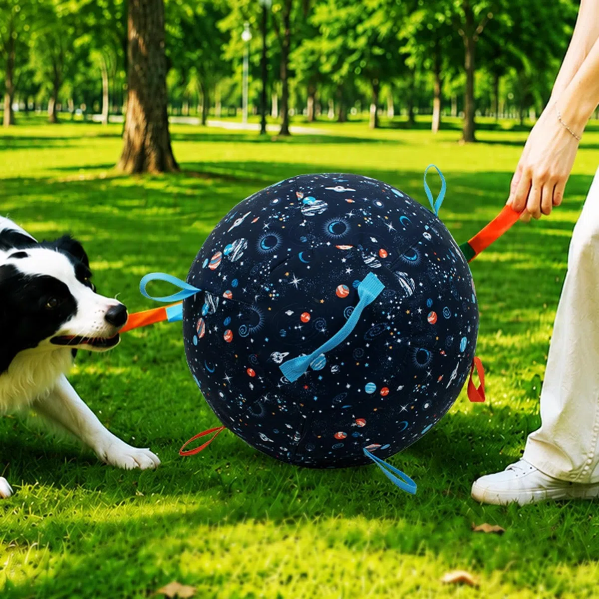 Genérico Pelota de pastoreo Interactivo Antirreventado con Asas | Bola de Instinto Juguete Interactivo Canino Pequeña Mediana Mascota Ocupada Estimulación