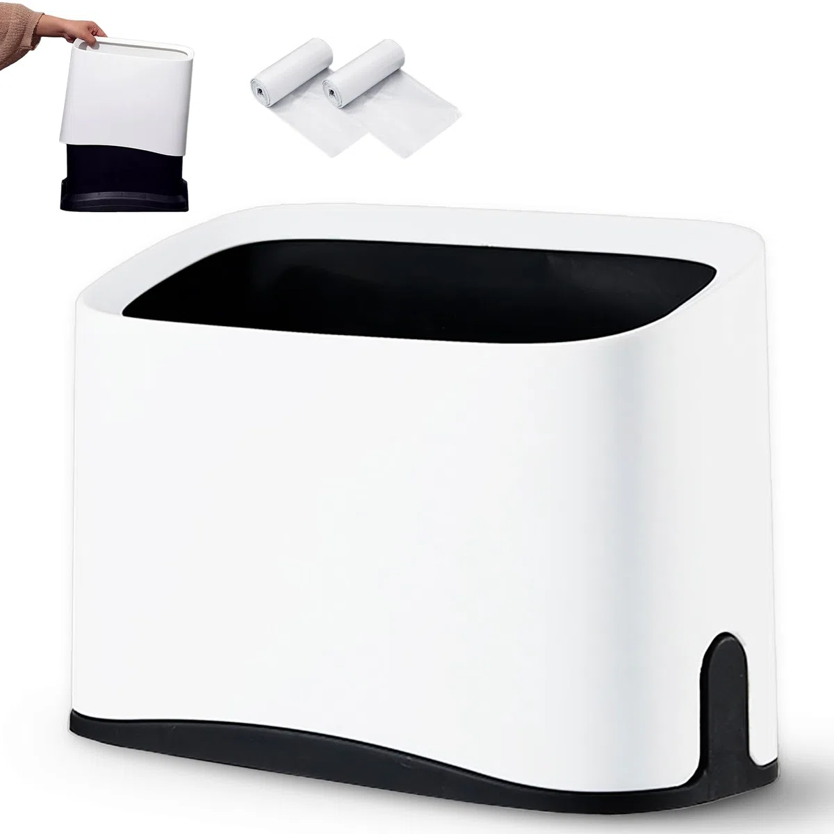 Soporte universal para pala de arena para gatos, almacenamiento universal para cualquier pala de gatitos, soporte extraíble duradero con 2 rollos de bolsas de basura, adecuado para la mayoría de las