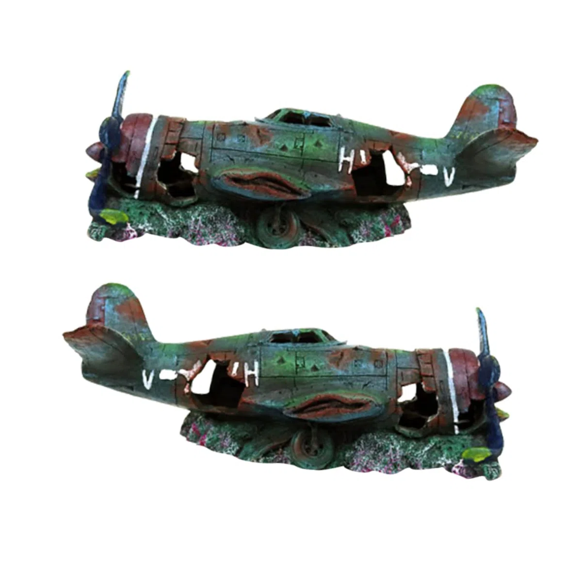 MAGICLULU Decoraciones para Acuarios De Resina Avión Artificial Siniestrado para Adorno De Acuario Decoración De Pecera para Peceras y Tanques De Agua