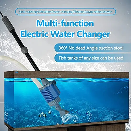 Limpiador Acuario 20 / 28W Bomba de Cambio de Agua eléctrica para Acuario Fish Tank Garden Fuente Grava Limpie la Bomba de Filtro de sifón Herramientas de Limpieza de Acuario Aspirador Acuario