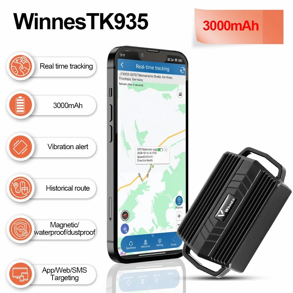 Rastreador GPS con Collar para Perros, Caza, Ganado, Caballos, ovejas y Camellos. Localizador GPS IP66 Resistente al Agua. Posicionamiento en Tiempo Real No Requiere suscripción para Animales Grandes