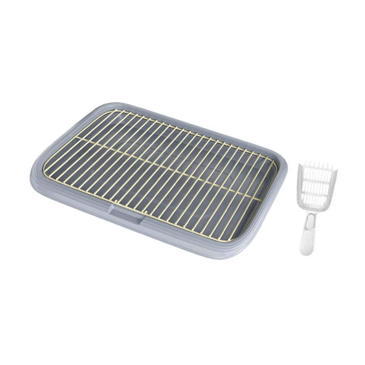 Entrenamiento para Perros con Bandeja para el baño innovadora Que Mantiene el Espacio Interior y Exterior Fresco Mientras los Perros están, Gris, SG