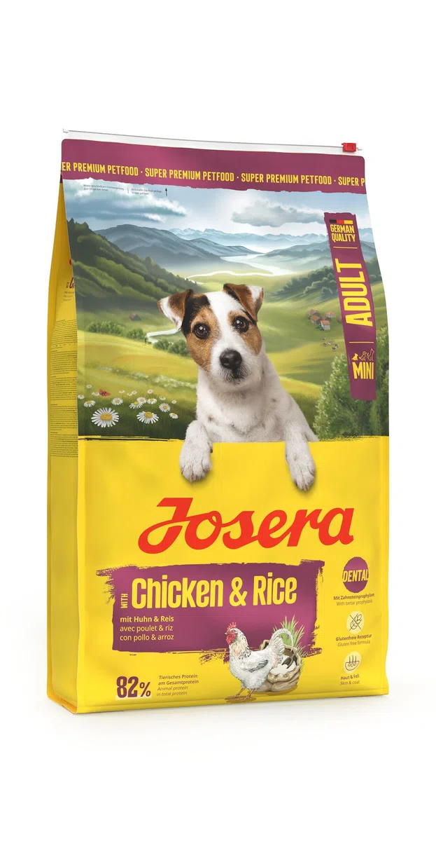 JOSERA Mini Pollo y Arroz (1 x 10 kg) | Adultos | Pienso seco de Primera Calidad para Perros Adultos de Razas pequeñas | con biotina para la Piel y el Pelaje | croquetas pequeñas | Muy Bien tolerado