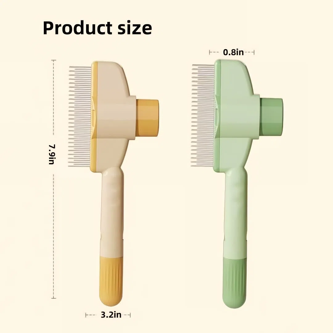 TemApex 2 peines para mascotas para perros y gatos con dientes largos y cortos de metal de acero inoxidable para desprendimiento y enredos, peine autolimpiante para perros y gatos, comodidad y
