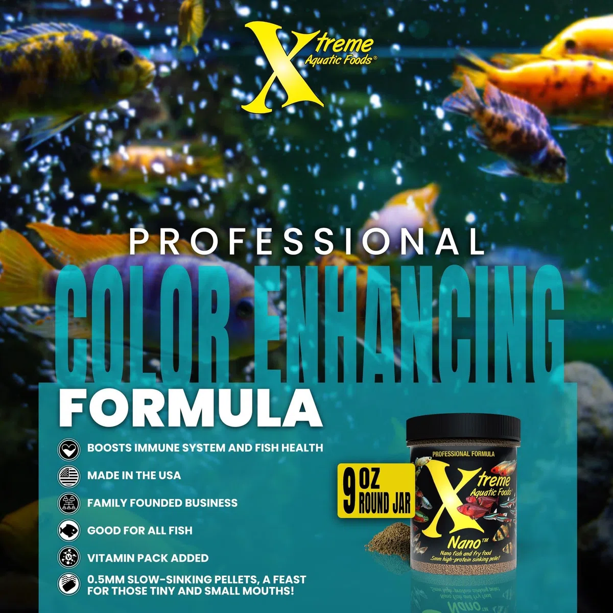 Xtreme acuático Alimentos 2208-b Nano Peces Alimentos, 9 oz