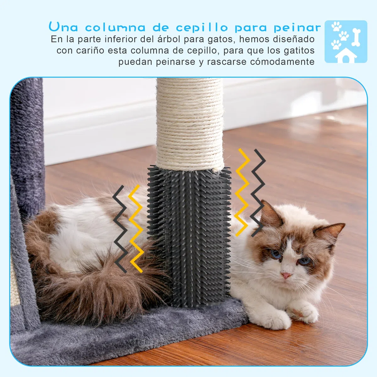 Hey-brother Rascador para Gatos XXL, Altura Ajustable, 250 cm - 280 cm, hasta el Techo, Torre para Gatos Grandes, con Cueva, Color Gris Ahumado 0MPJ091G