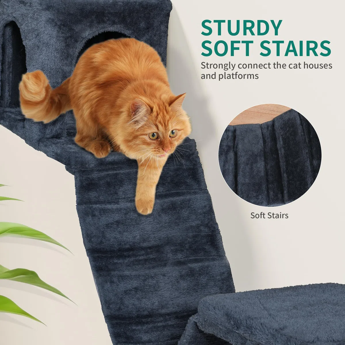 YITAHOME 8PCS Estante de Escalada para Gatos Montado en La Pared, Muebles de Pared de Madera para Gatos Árbol para Gatos con Postes Rascadores/Casa/Puente/Escaleras/Bola Colgante, Gris Oscuro