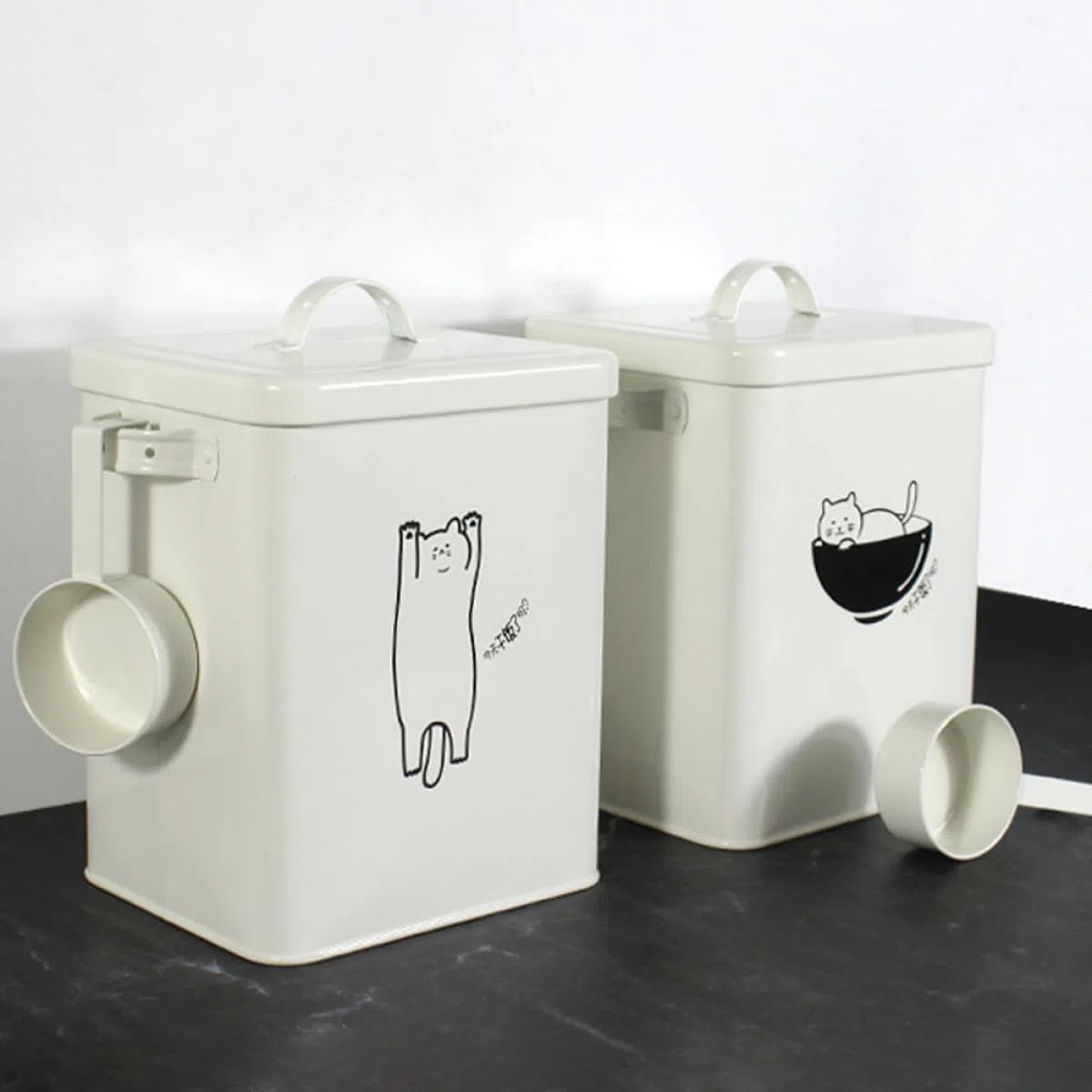 TEHAUX Contenedor Sellado para Alimentos de Mascotas 10l Cubo Metálico Resistente Humedad Almacenamiento de Pienso para Perros y Gatos Caja Hermética para Comida Seca
