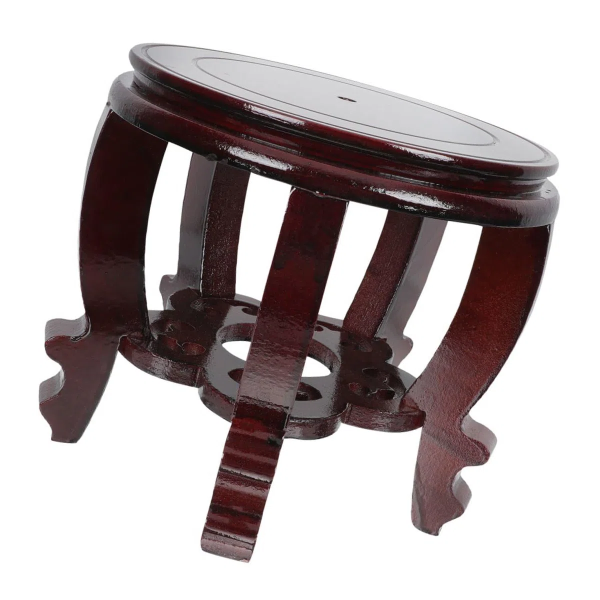 SHOWERORO Base de Exhibición de Pecera de Madera Maciza, Soporte Pequeño de Escritorio para Acuario, Base Redonda de 22 Cm de Diámetro y 20 Cm de Altura, Adecuado para Decoración del Hogar