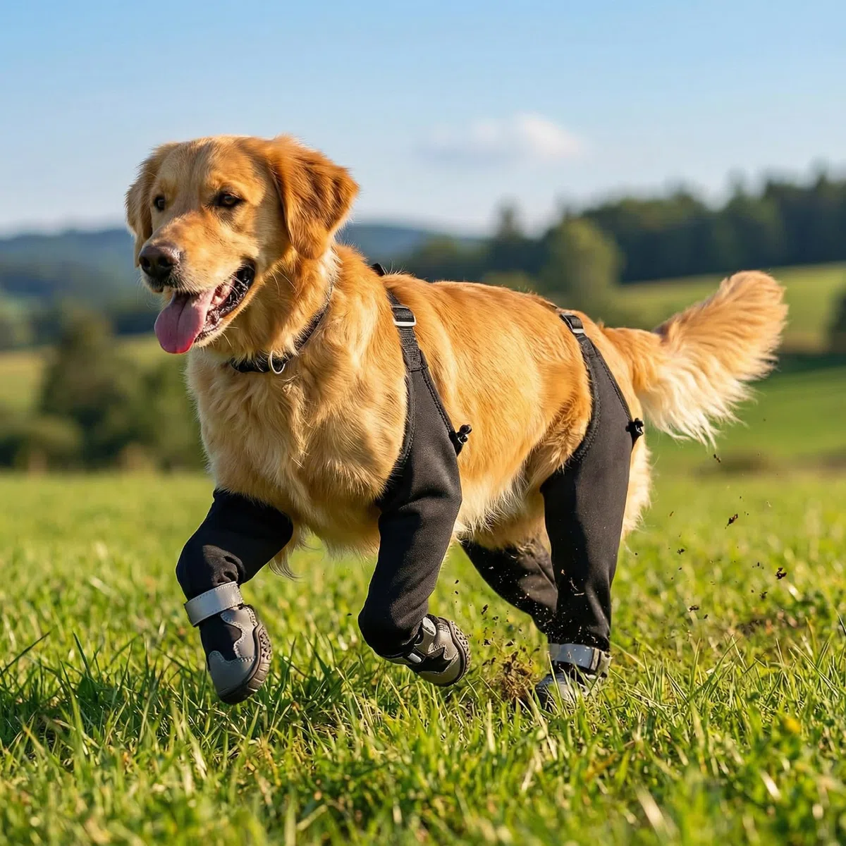 Botas para Perros con Tirantes Botas Impermeables antisuciedad para Perros Pantalones Ajustables Antideslizantes para Caminar al Aire Libre y Protectores de Patas XL