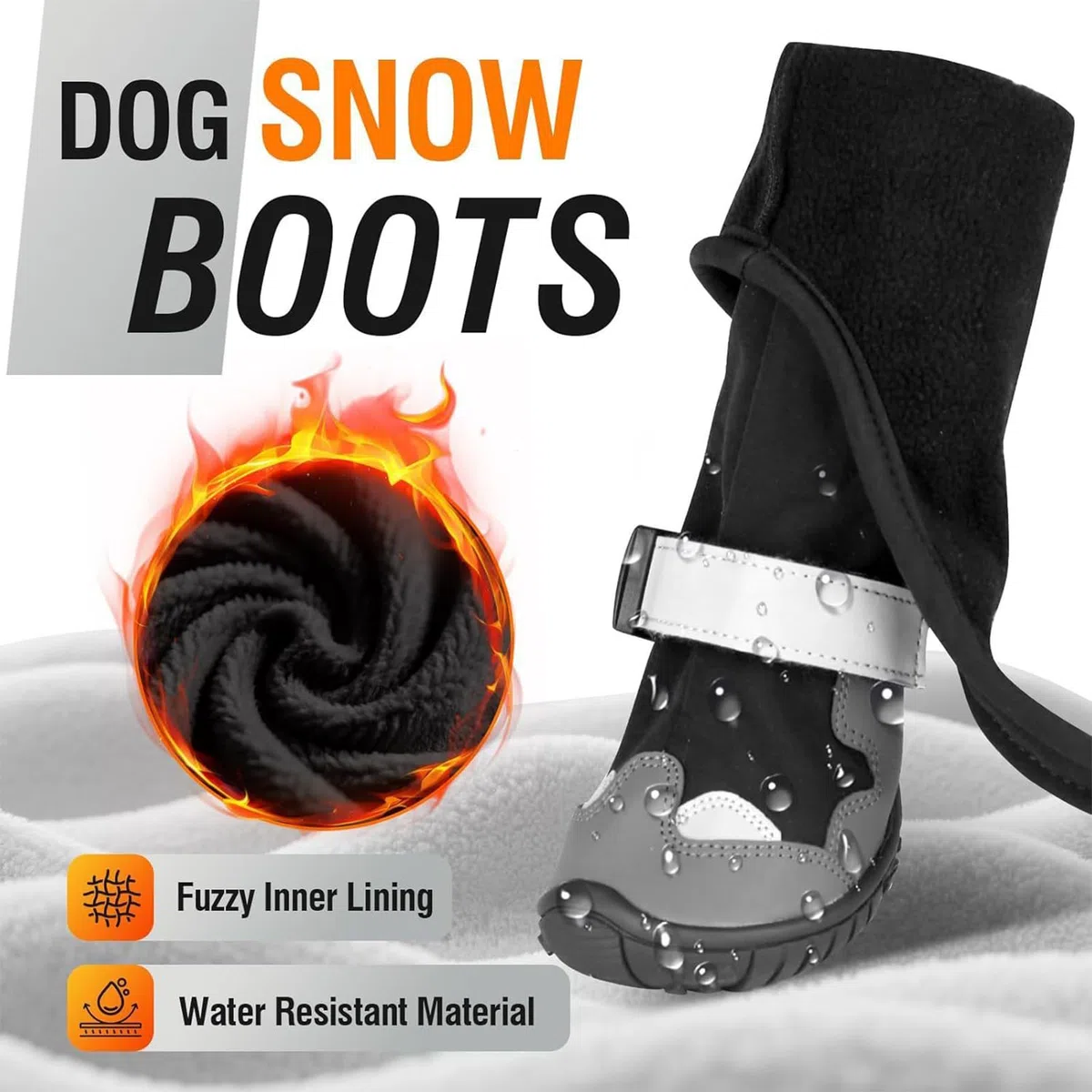 Botas con tirantes para perros, impermeables, antideslizantes, ajustables, transpirables, con botas, tallas M-XXL, diseñadas para la caza de hielo, paseos en climas fríos,