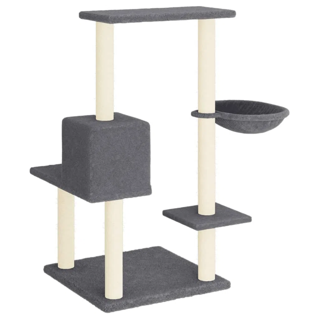 Rascador para Gatos con Postes de sisal Gris Oscuro 95 cm, CIADAZ Rascador Gato, Arbol Rascador para Gatos, Gatos Accesorios, Torre Gatos, Arranhador para Gatos, Casa para Gatos
