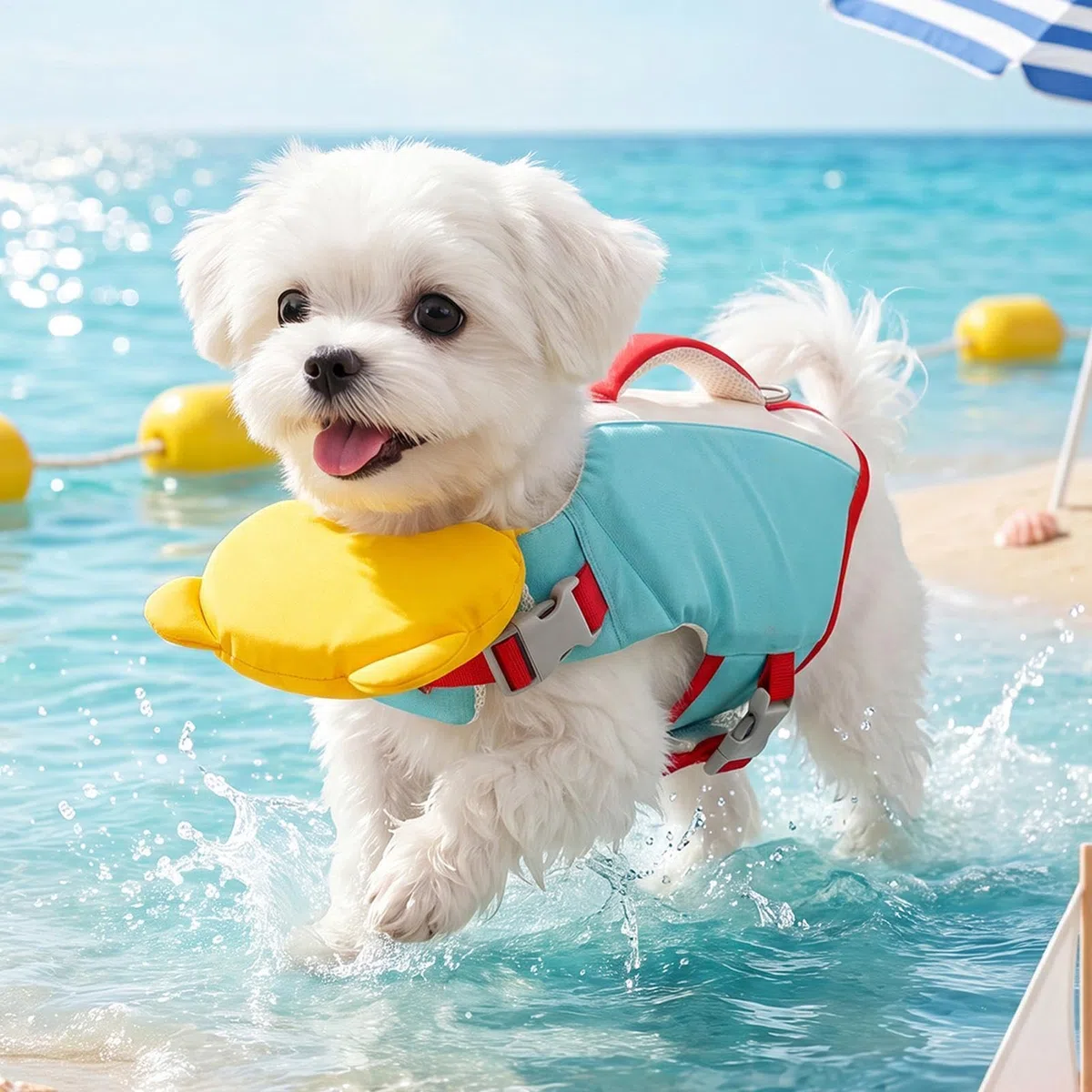 Chaleco de natación para perros de alta flotabilidad transpirable