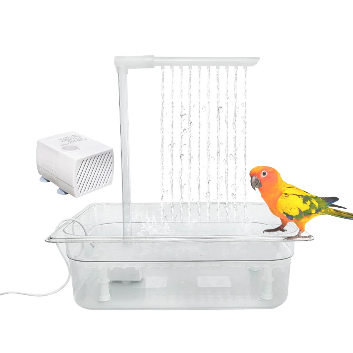Baño automático de loros, bañera automática de loro Baño de aves a presión | Bañera de amor con presión de agua ajustable, bañera de ducha de periquito para cacatina africano gris
