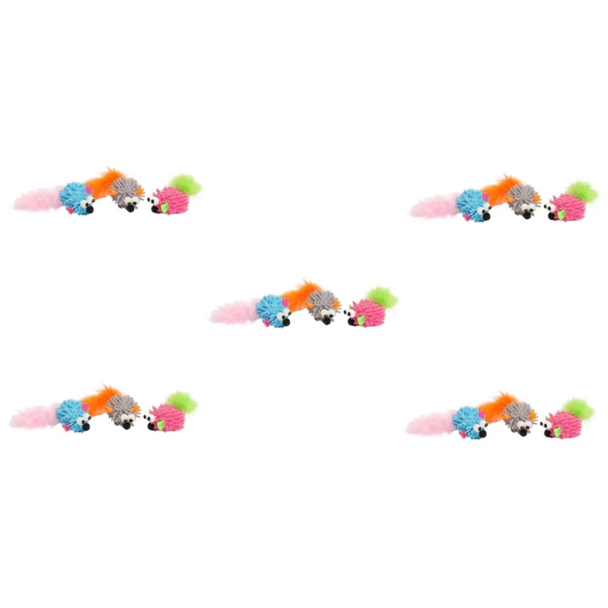 Happyyami 15piezas Juguetes para Gatos Ratones De Peluche Interactivos Juguetes para Masticar Kittens Accesorios Divertidos para Aliviar El Aburrimiento De Mascotas